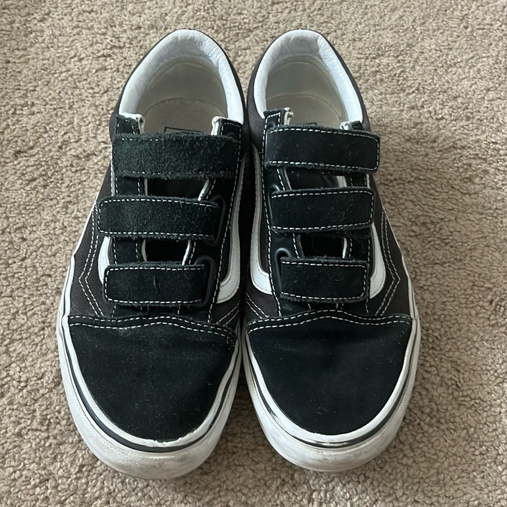 Vans black and white Velcro